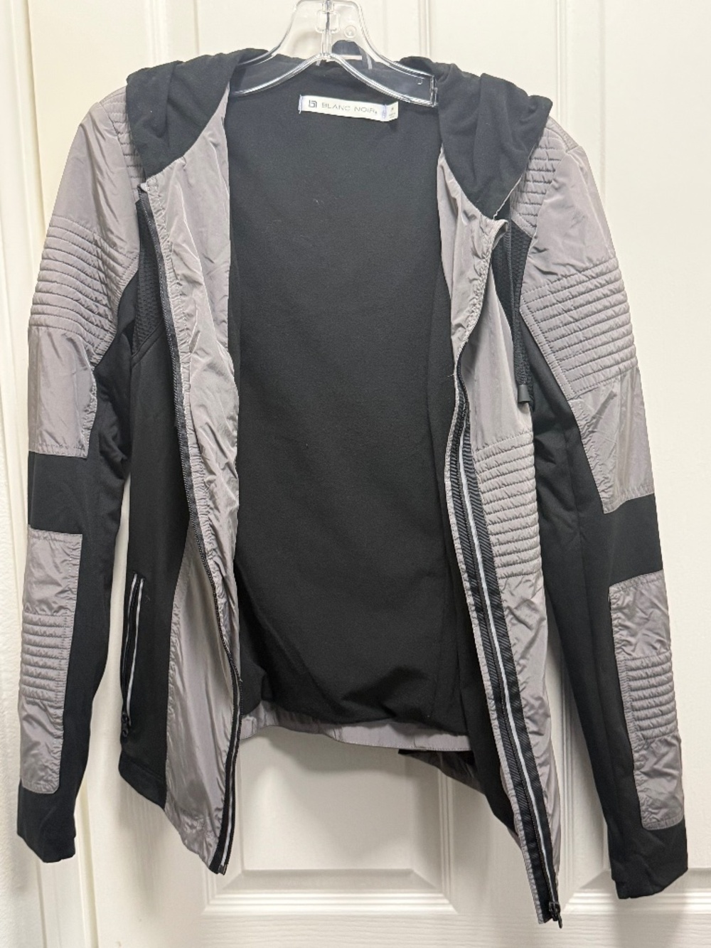 Nylon and Fleece Insulated Zip Up Fitness Jacket- Size Medium